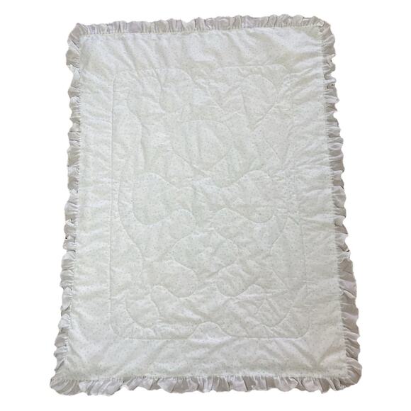 Vintage Baby Dreams Crib Comforter Quilt Blanket White Safari Green Pastel *READ - Picture 2 of 12